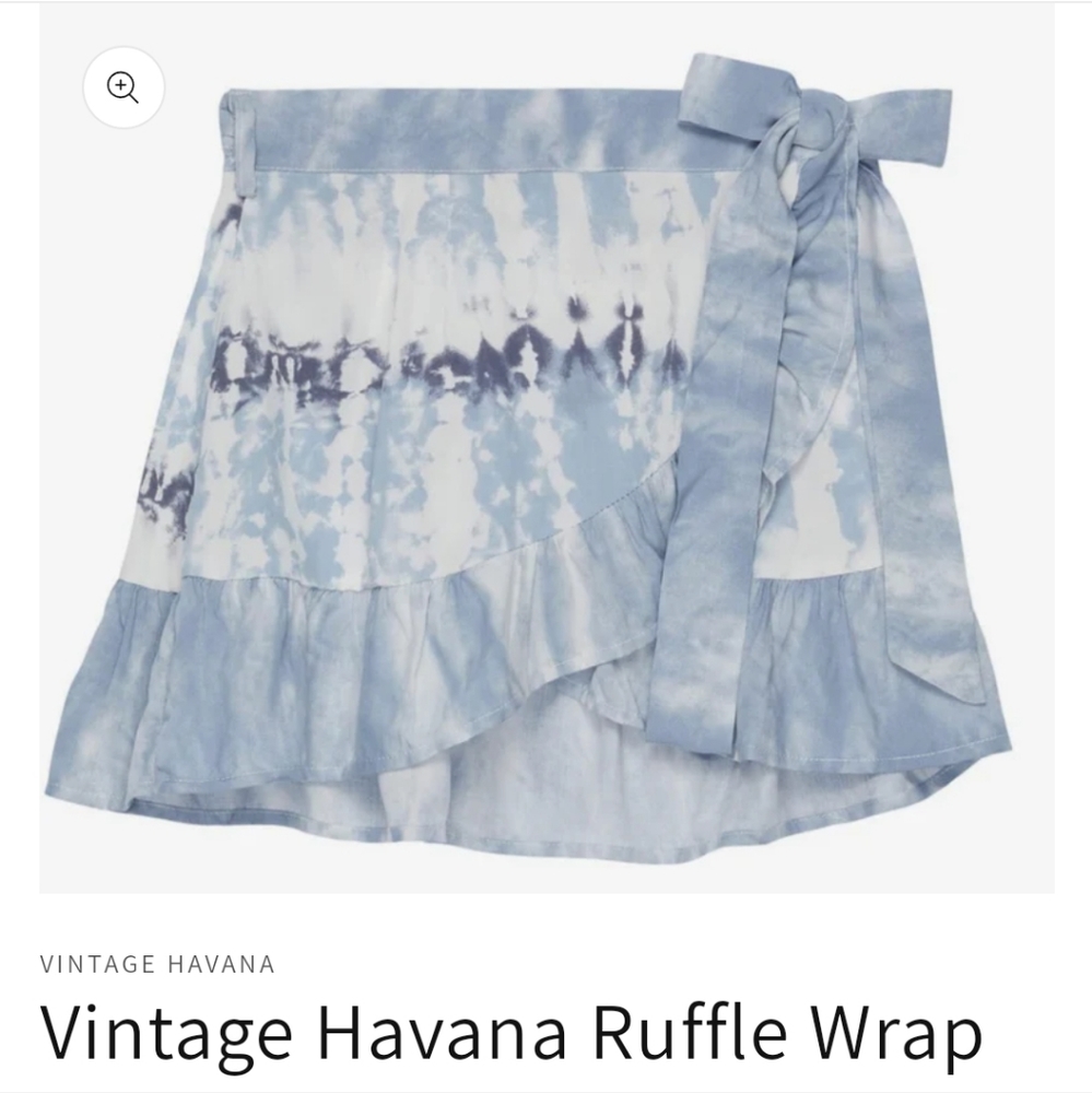 Vintage Havana girls Lightweight Tie Dye Ruffle Wrap Skirt Beach Cover size 14.